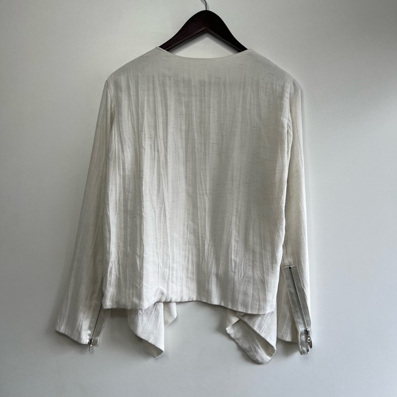 Alexis Luiza Asymmetrical Drape Front Jacket with Zip Details - Picture 3 of 9